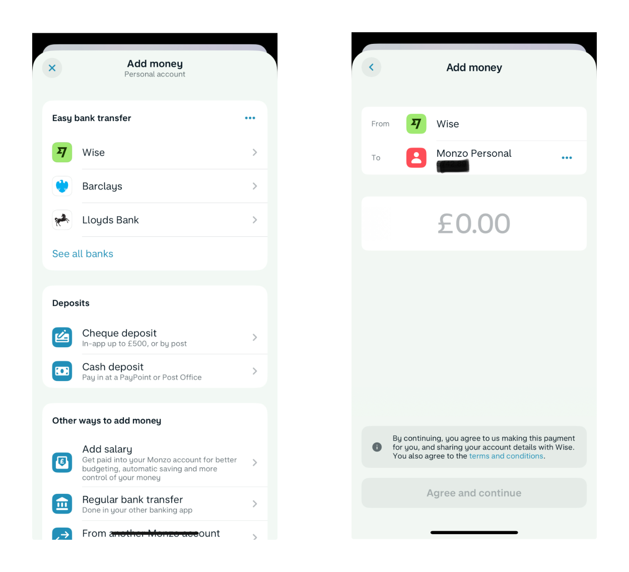 Monzo Transfer to Wise